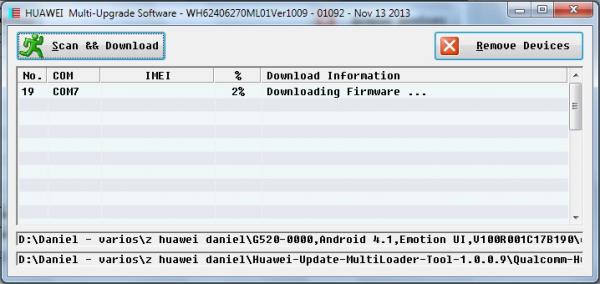 نصب رام dload هواوی توسط Huawei Update MultiLoader Tool