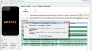 لیست خطا های بوجود آمده در هنگام فلش با نرم افزارsp flash tool