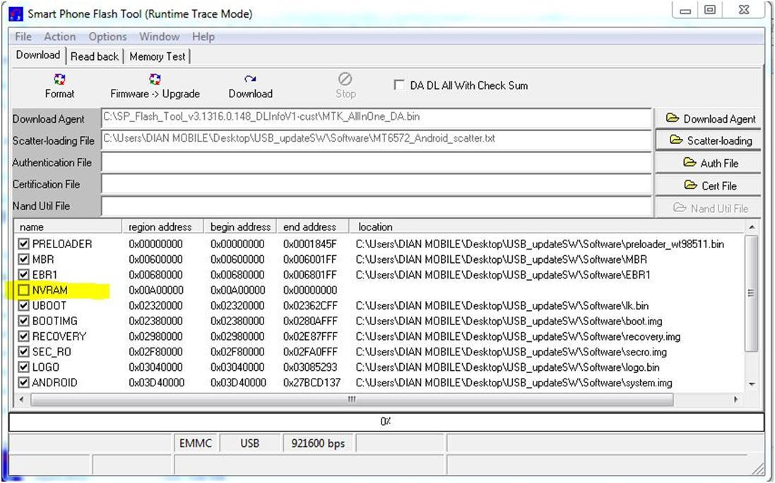 آموزش رایت و ریستور فایل nvram بوسیله sp flashtools