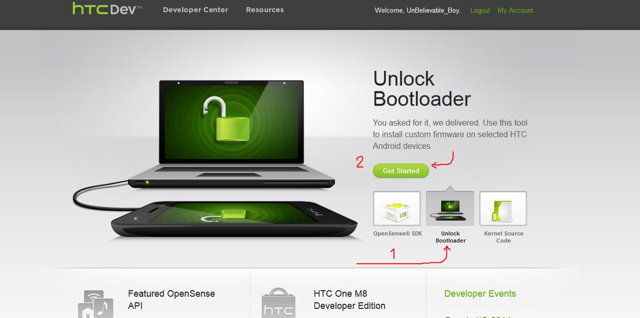 آموزش کامل و تصویری آنلاک بوتلودر گوشی های HTC