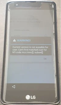 حل مشکل current version is not available for user | LG K8| k350z