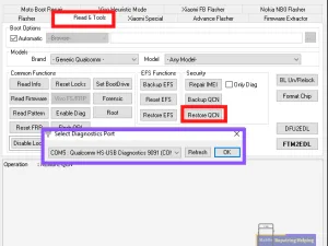 آموزش ترمیم سریال کوالکام شیامی در حالت آنلاک بوت لودر با UMT